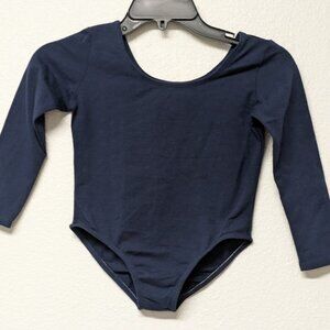 BASIC MOVES Kid's Navy Blue Long Sleeves Ballet Dance Leotard - Size 12/14